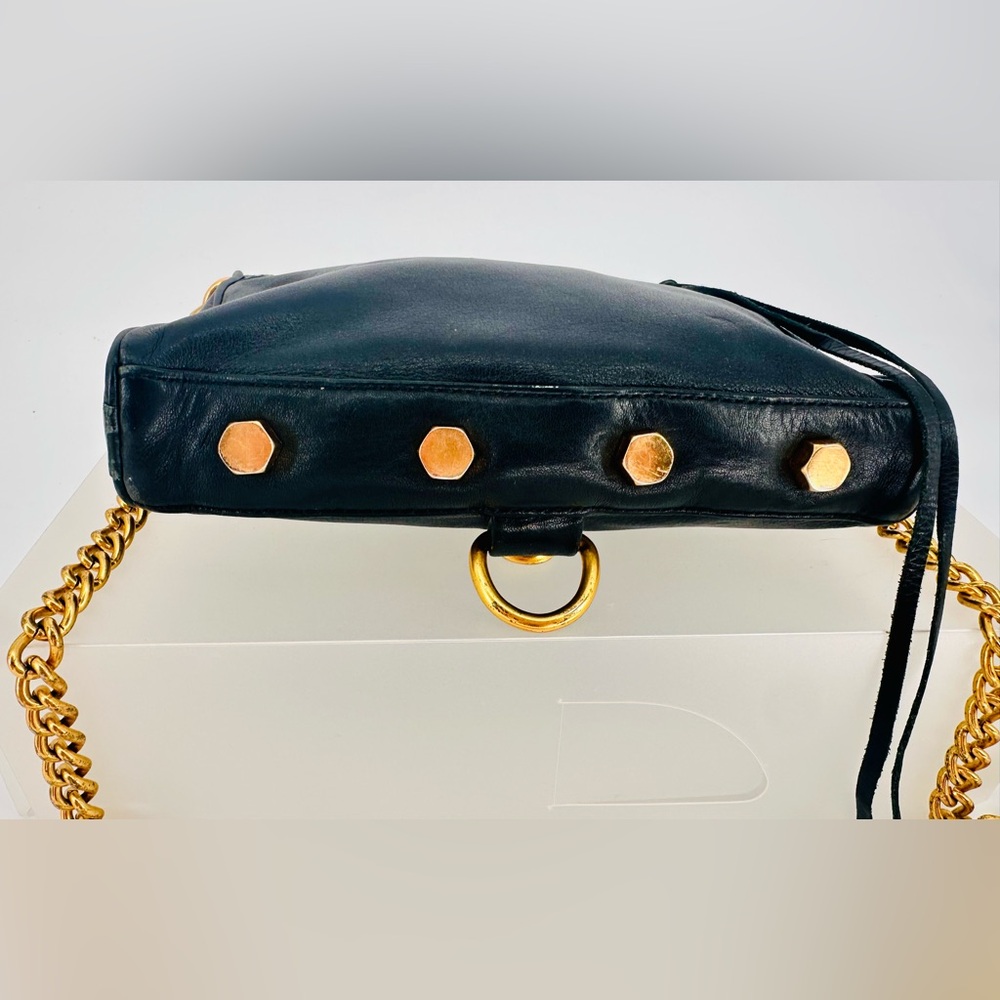Rebecca Minkoff Black Leather Crossbody Bag w/ Gold Hardware - Picture 6 of 12